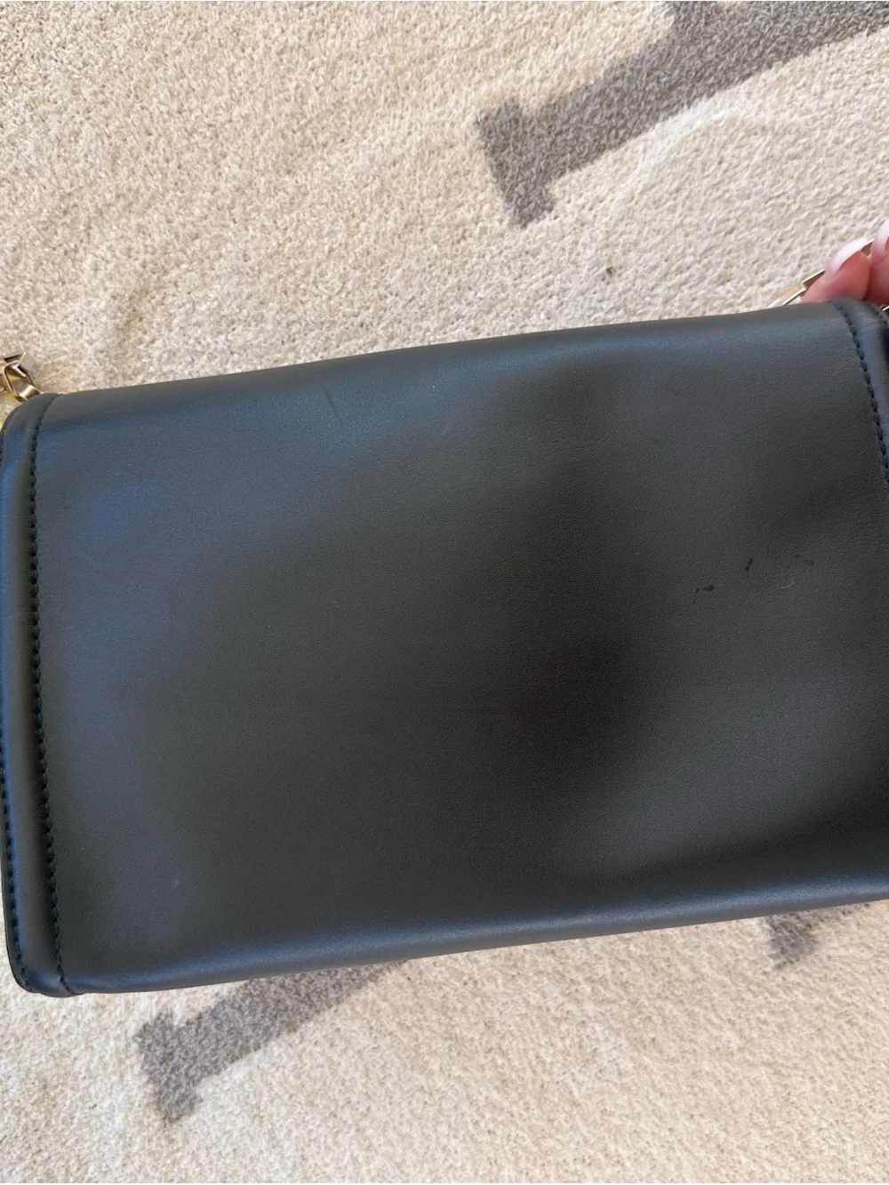 kate spade Black Leather Crossbody with Gold-Tone Plaque